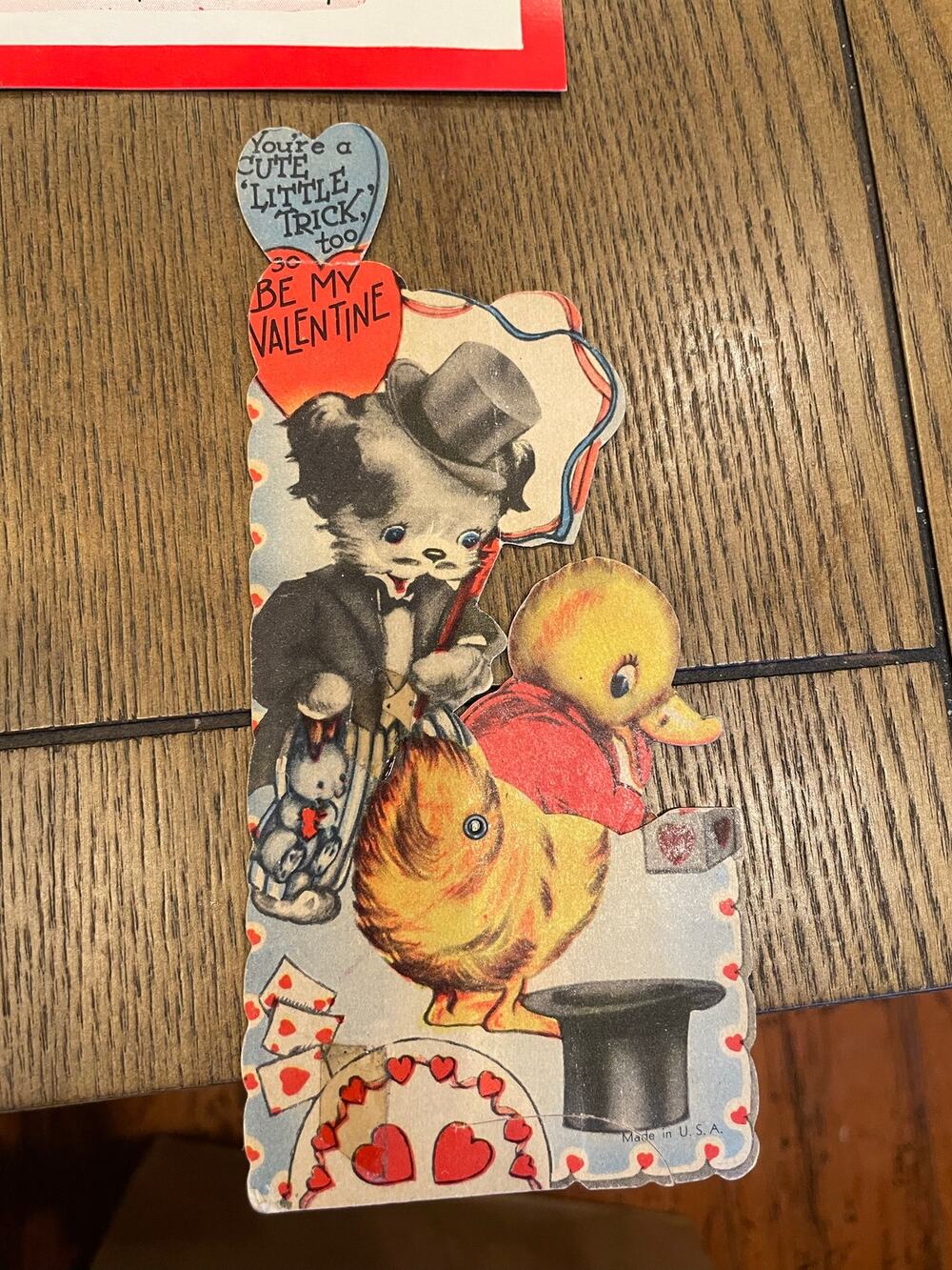 Lot of 14 Vintage Die Cut Valentine Cards Mechanical Children Animals Clown